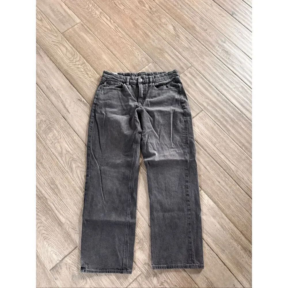 American Eagle black curvy straight denim jeans, 12 regular